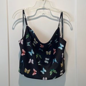 Butterfly Cowl Neck Crop Top